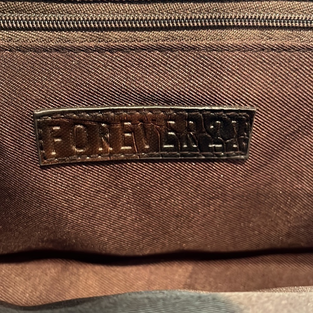 Forever 21 Brown Vegan Leather Clutch with chain. Excellent used condition. - Picture 6 of 7